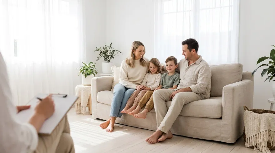 Danışmanlık görüşmesinde bir aile
